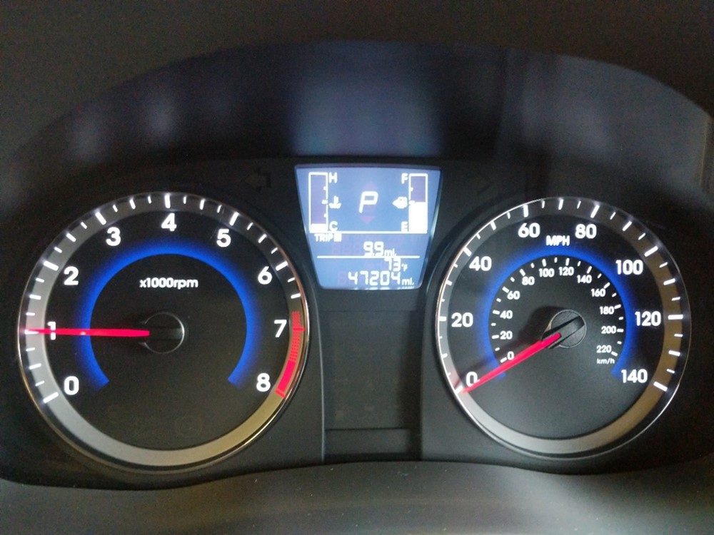 2017 Hyundai Accent - Odometer Close Up