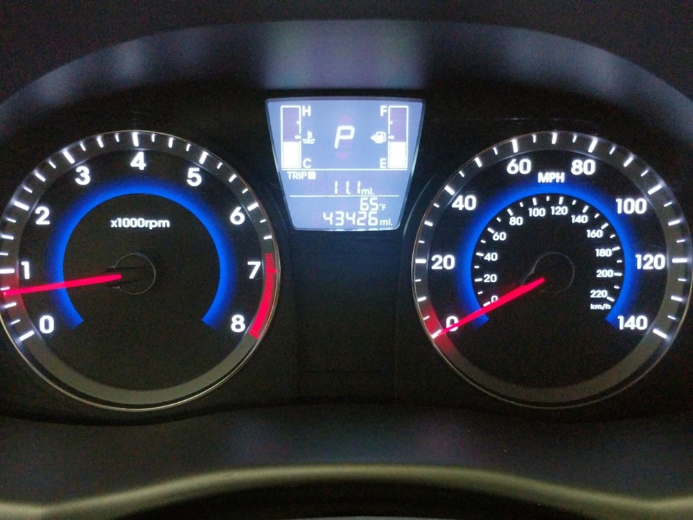 2017 Hyundai Accent - Odometer Close Up