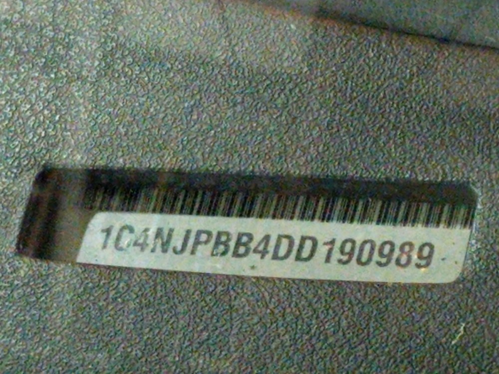 2013 Jeep Patriot - VIN Plate