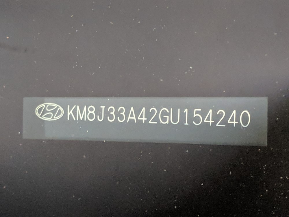 2016 Hyundai Tucson - VIN Plate