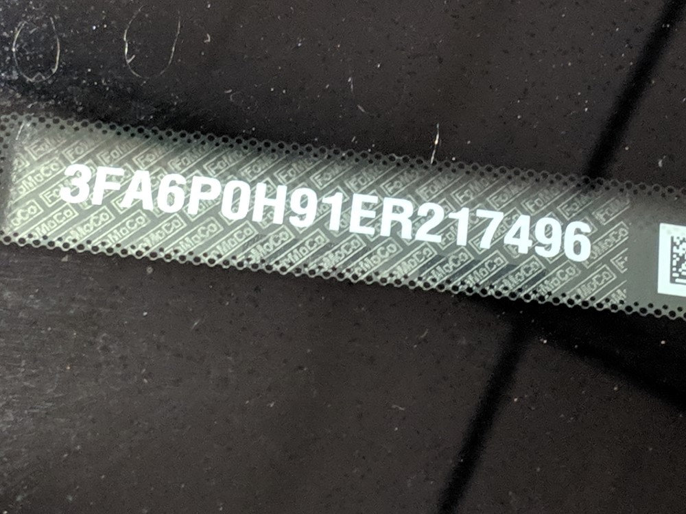 2014 Ford Fusion - VIN Plate