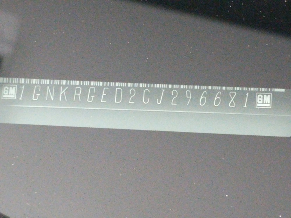 2012 Chevrolet Traverse - VIN Plate