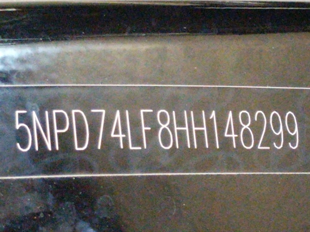 2017 Hyundai Elantra - VIN Plate