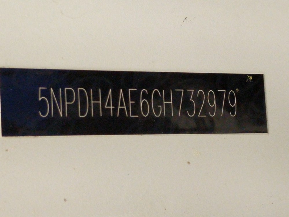 2016 Hyundai Elantra - VIN Plate