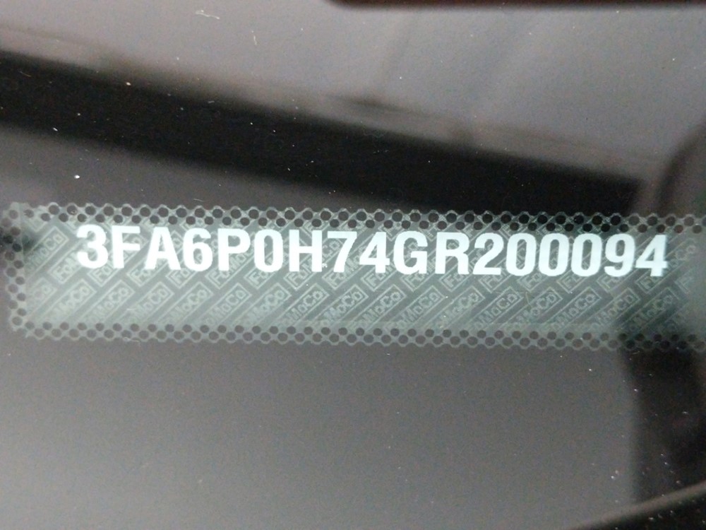 2016 Ford Fusion - VIN Plate