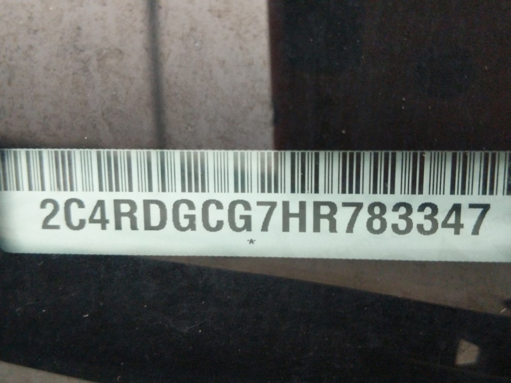 2017 Dodge Grand Caravan - VIN Plate