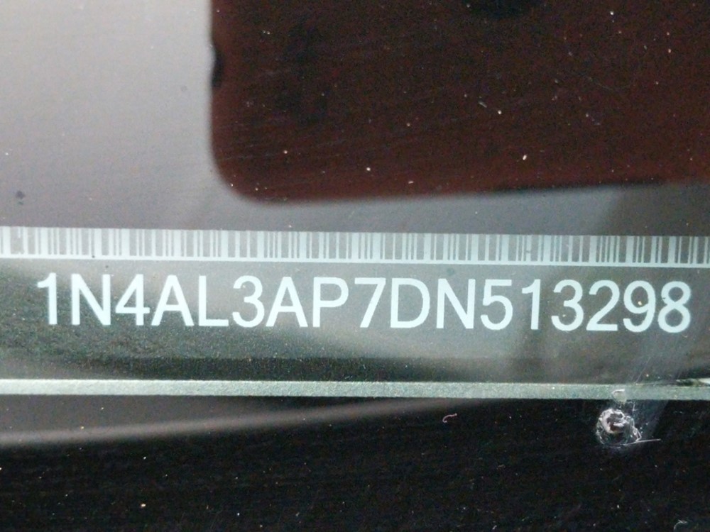 2013 Nissan Altima - VIN Plate