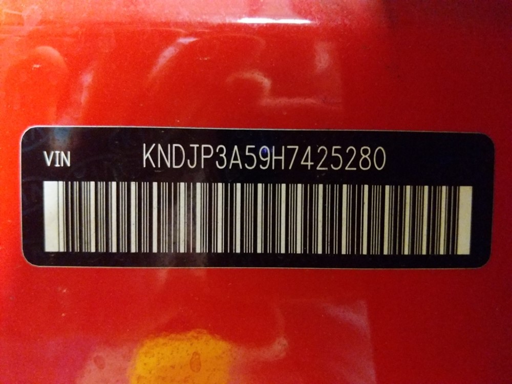 2017 Kia Soul - VIN Plate