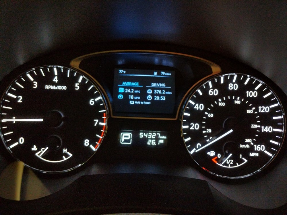 2015 Nissan Altima - Odometer Close Up