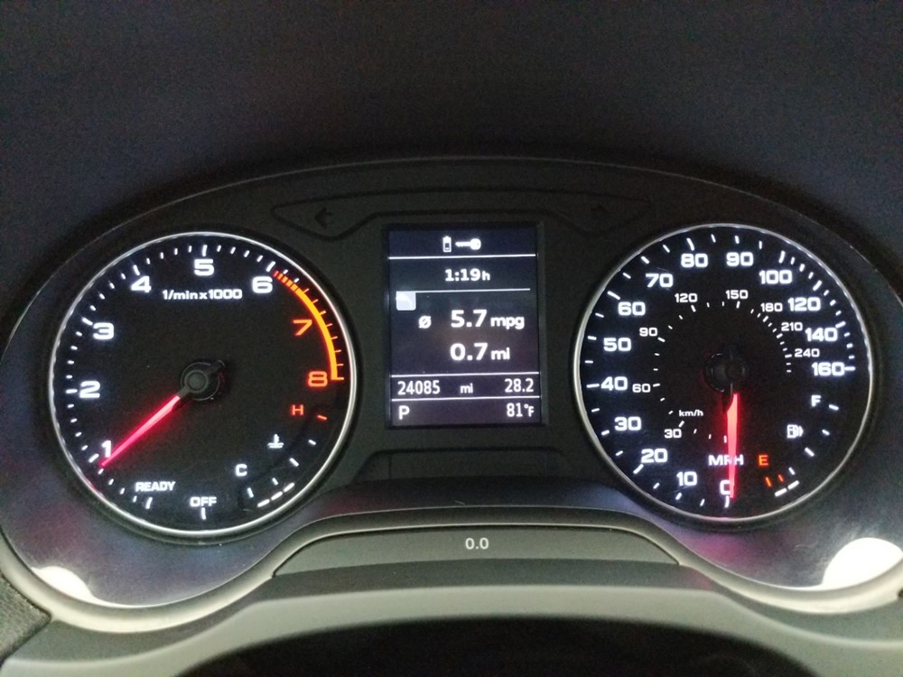 2016 Audi A3 - Odometer Close Up