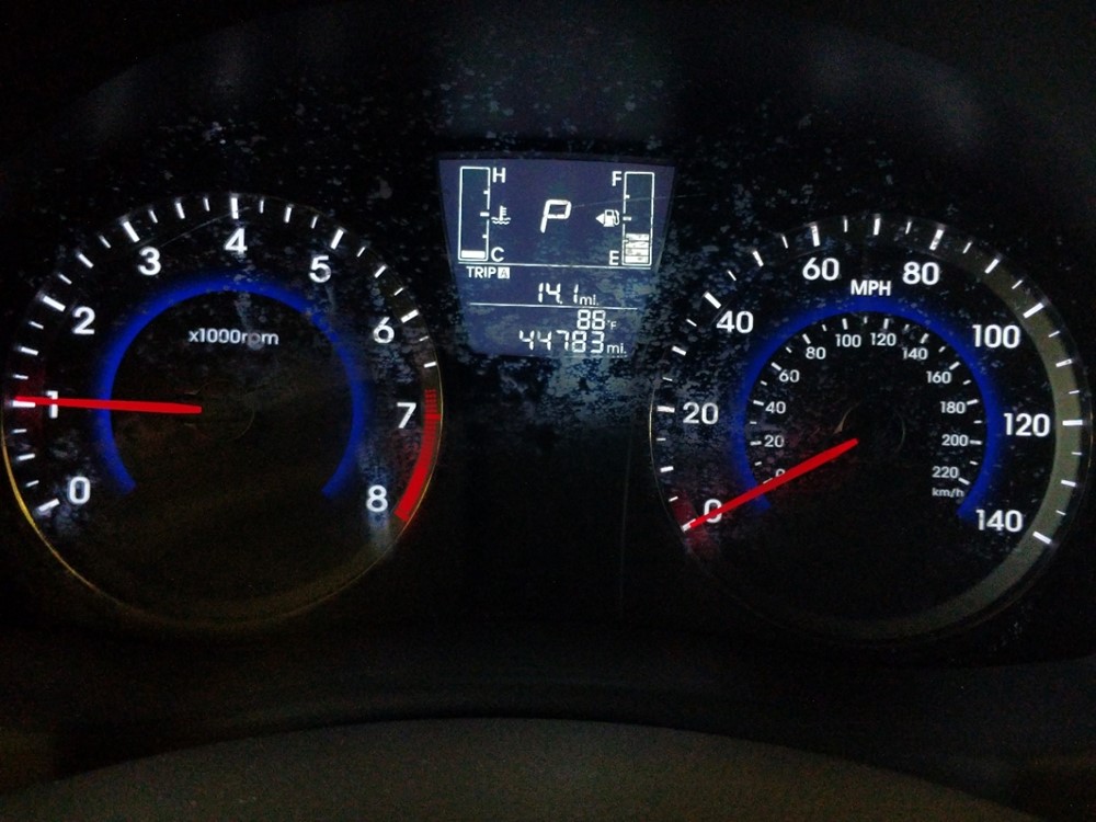 2017 Hyundai Accent - Odometer Close Up