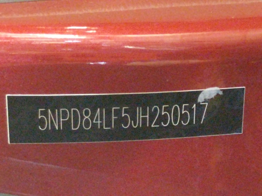 2018 Hyundai Elantra - VIN Plate