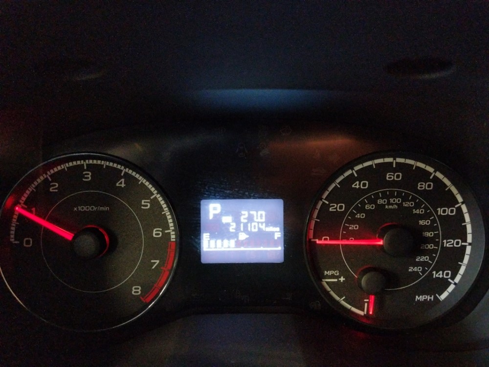 2017 Subaru Impreza - Odometer Close Up