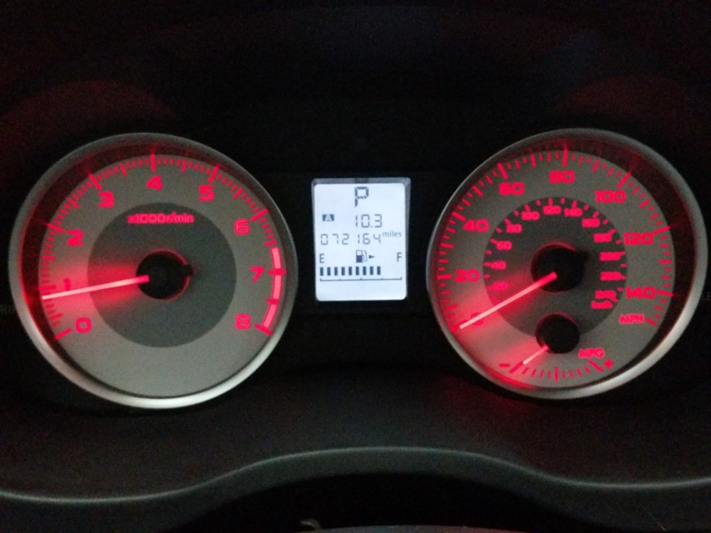 2014 Subaru Impreza - Odometer Close Up