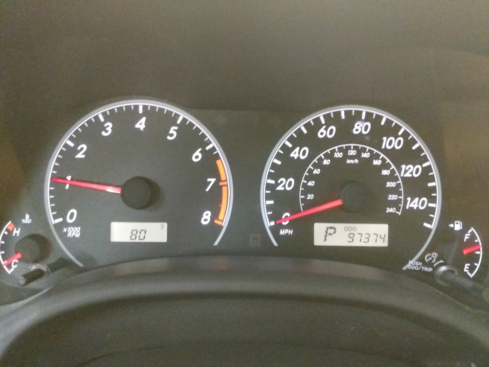 2013 Toyota Corolla - Odometer Close Up