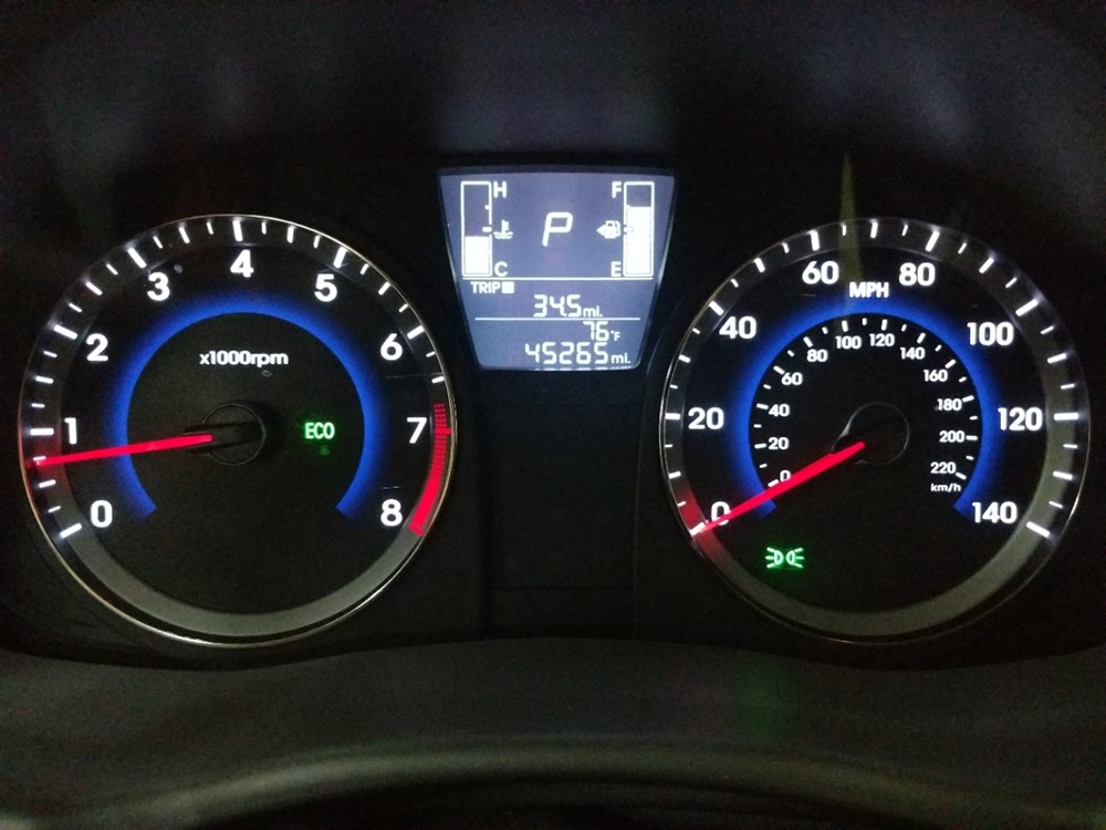 2017 Hyundai Accent - Odometer Close Up