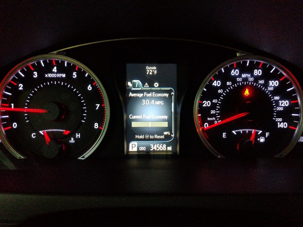 2016 Toyota Camry - Odometer Close Up