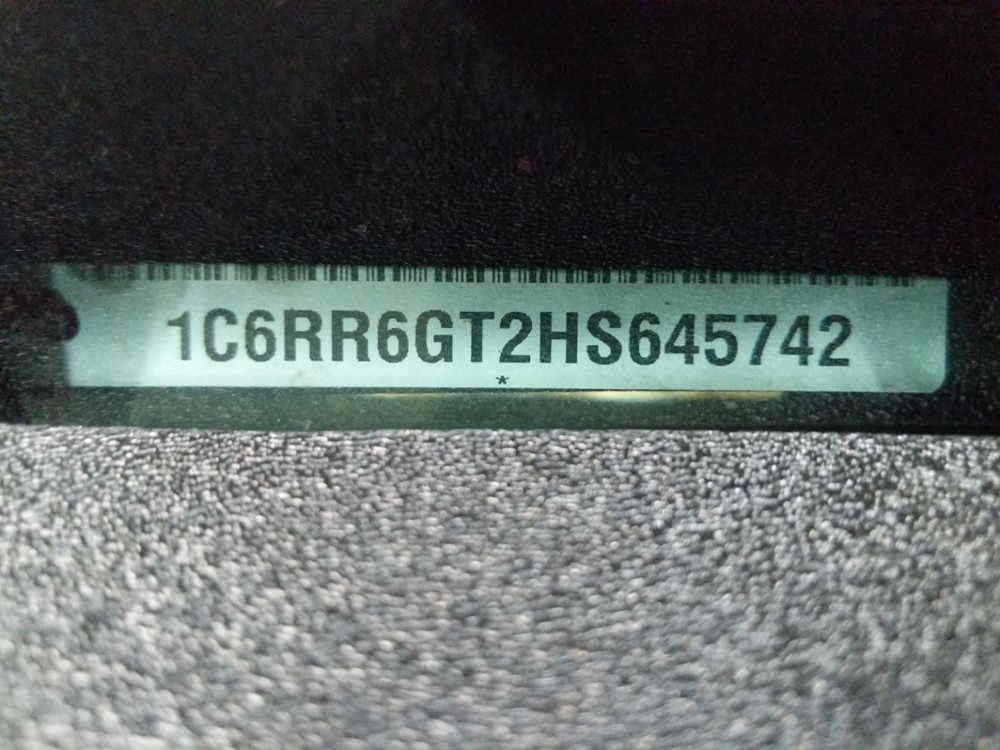 2017 Dodge Ram 1500 - VIN Plate