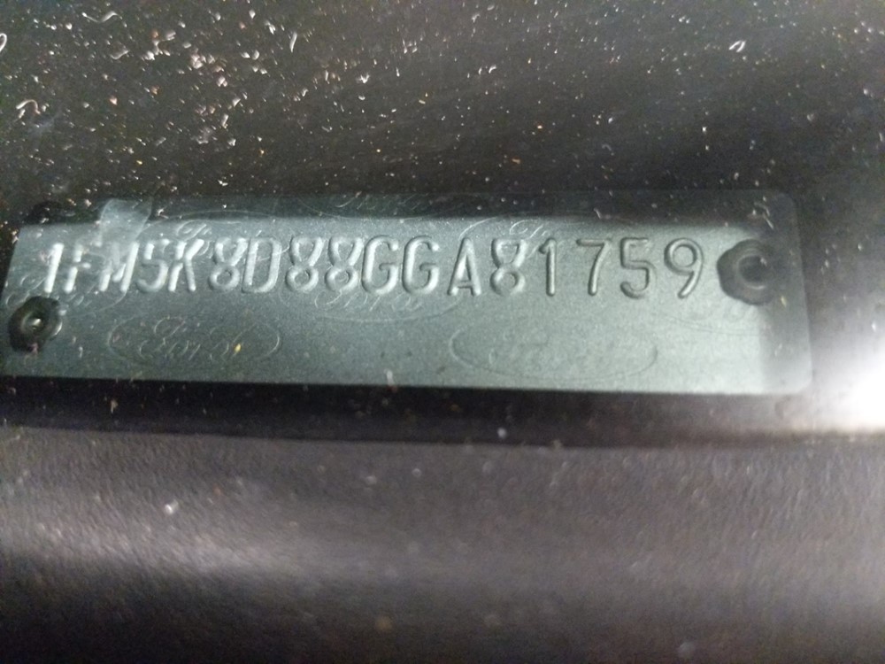 2016 Ford Explorer - VIN Plate