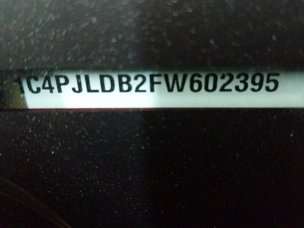 2015 Jeep Cherokee - VIN Plate