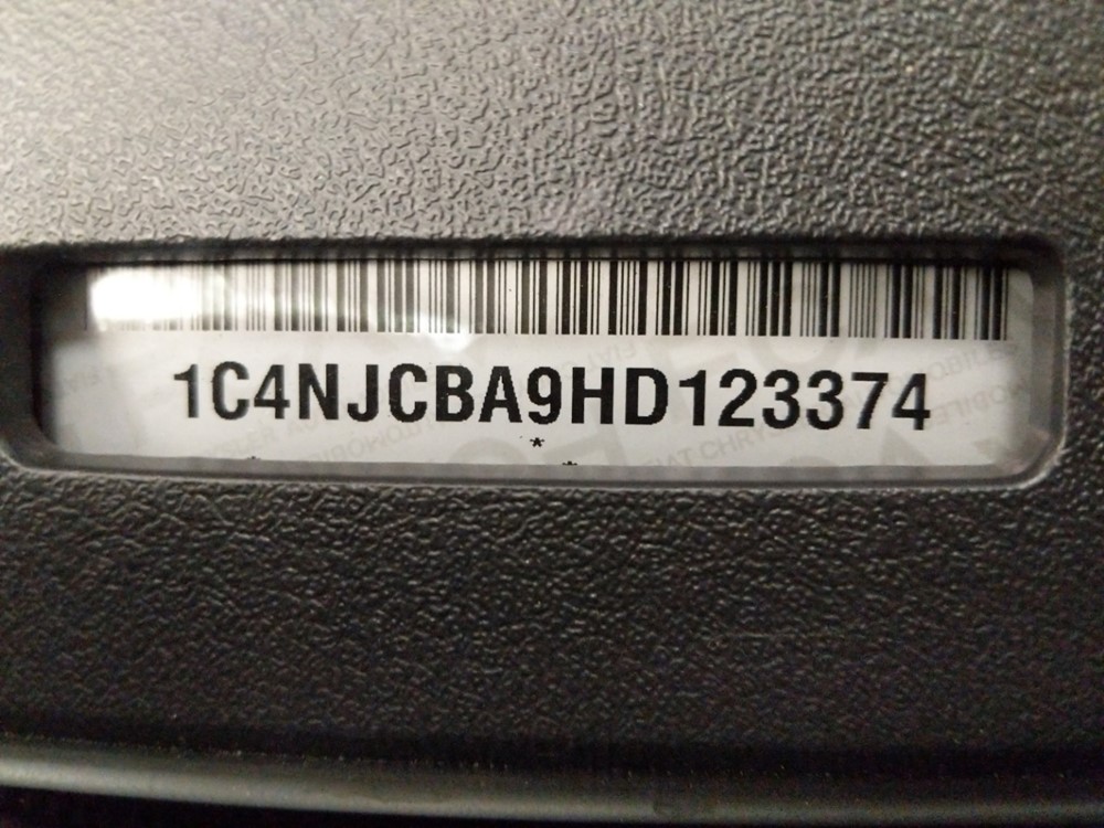 2017 Jeep Compass - VIN Plate