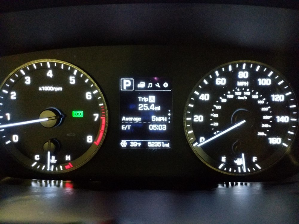 2017 Hyundai Sonata - Odometer Close Up