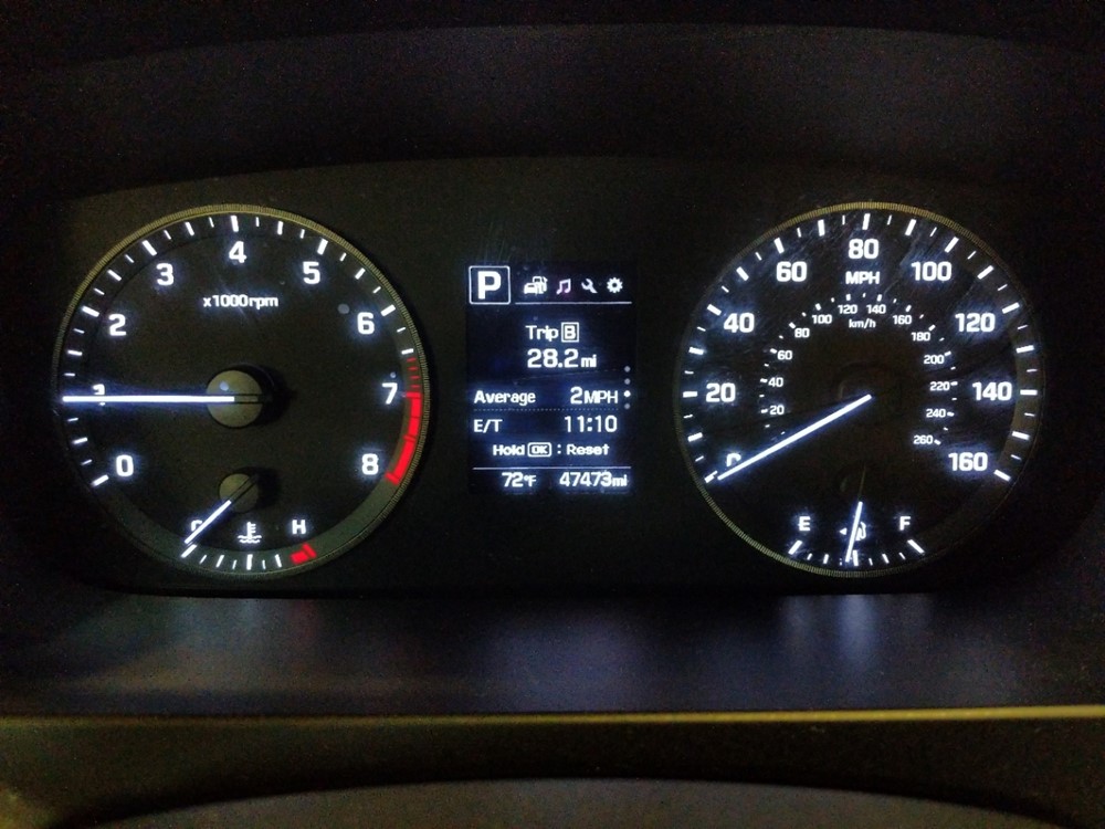 2017 Hyundai Sonata - Odometer Close Up