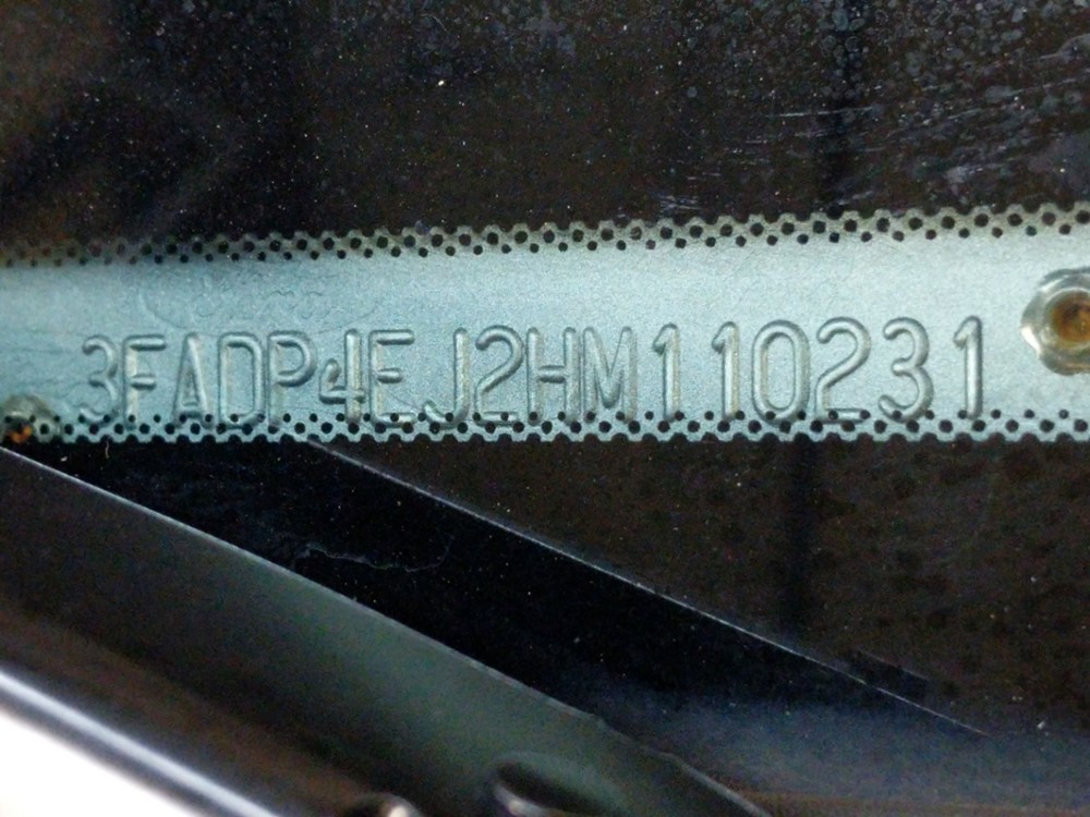 2017 Ford Fiesta - VIN Plate