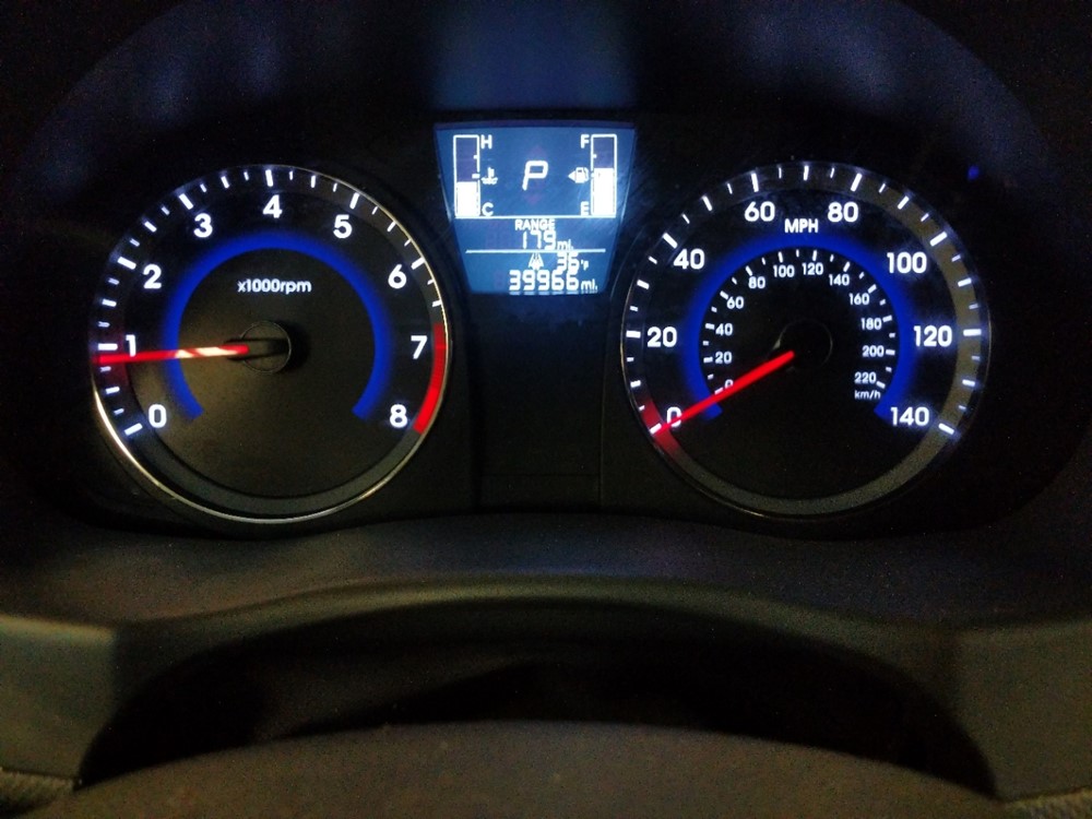 2017 Hyundai Accent - Odometer Close Up
