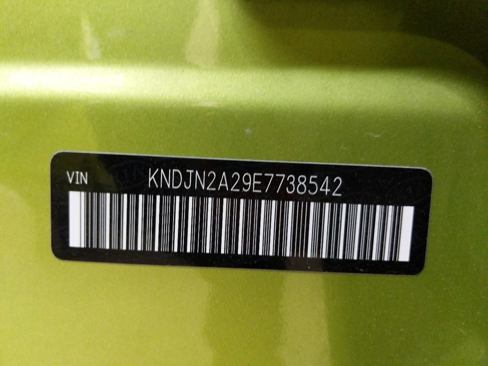 2014 Kia Soul - VIN Plate