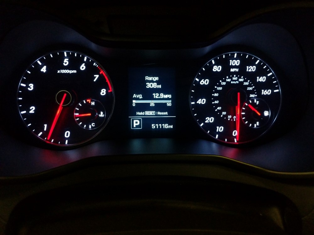 2016 Hyundai Veloster - Odometer Close Up