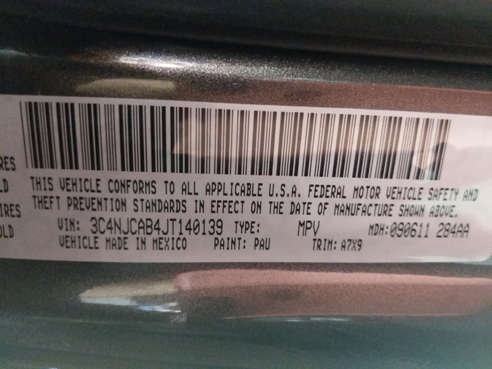 2018 Jeep Compass - VIN Plate