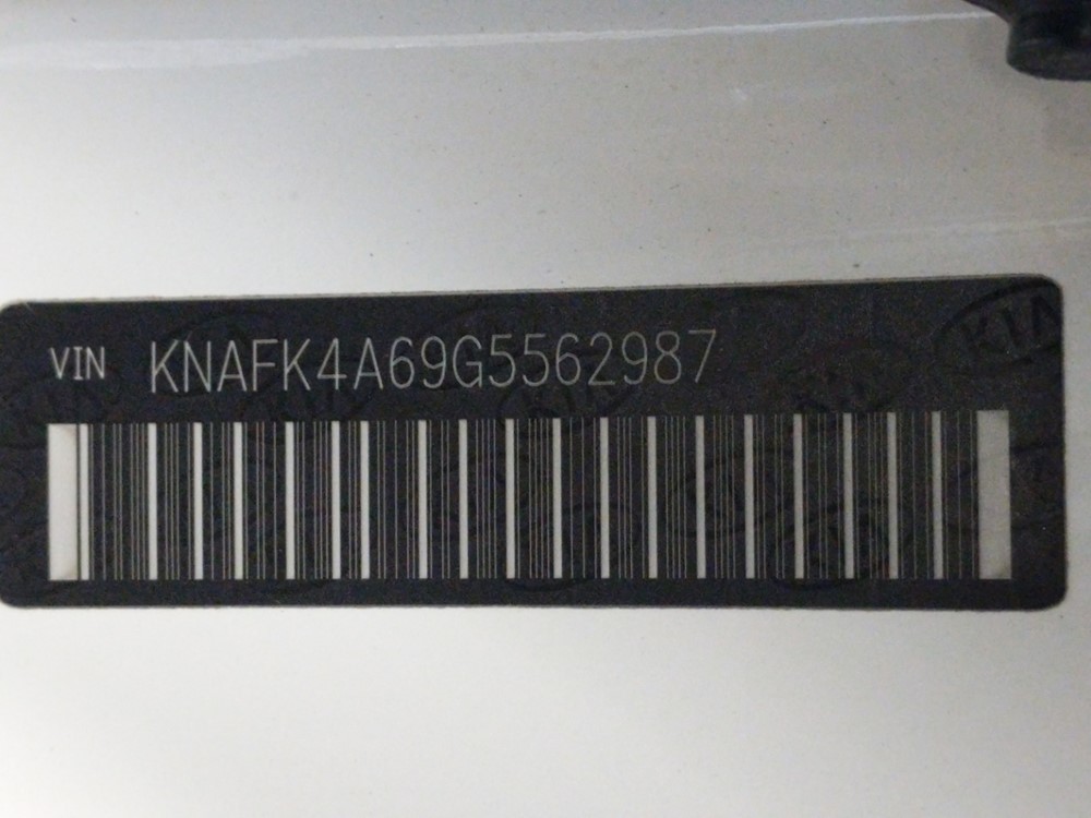 2016 Kia Forte - VIN Plate