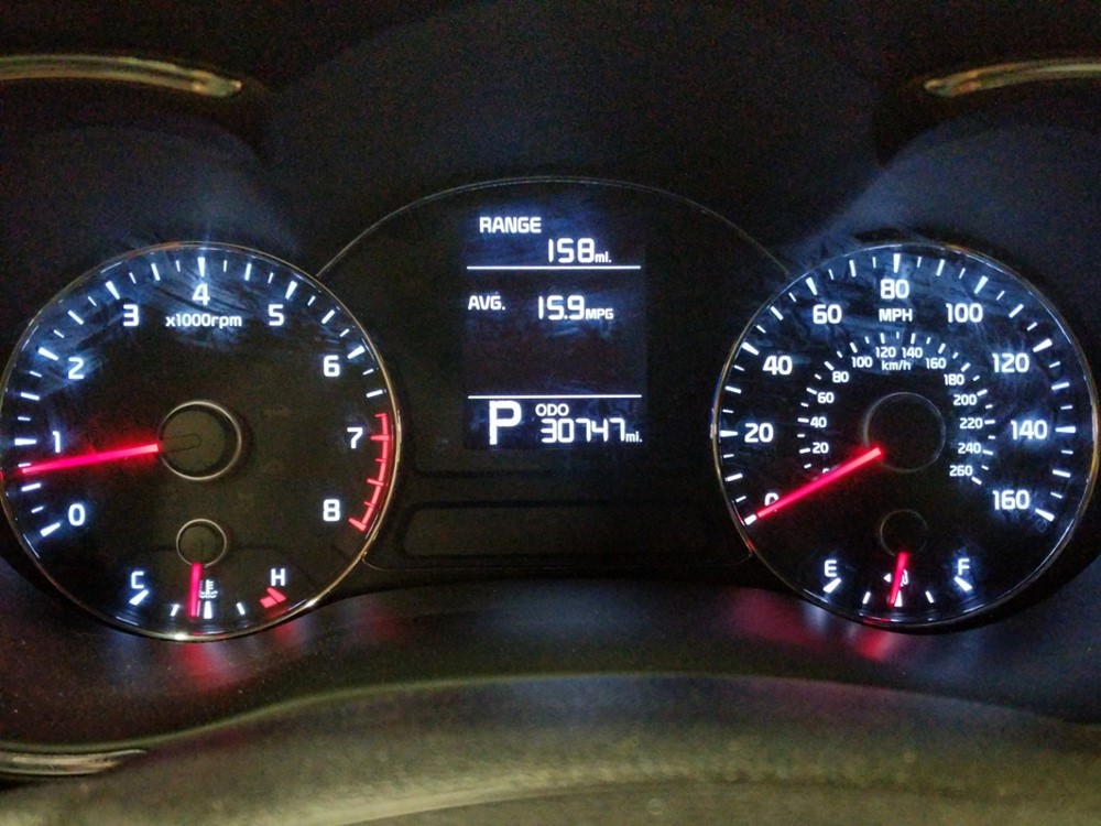 2016 Kia Forte - Odometer Close Up