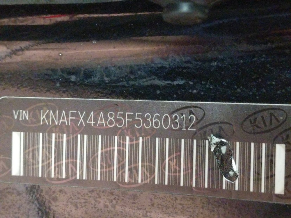 2015 Kia Forte - VIN Plate