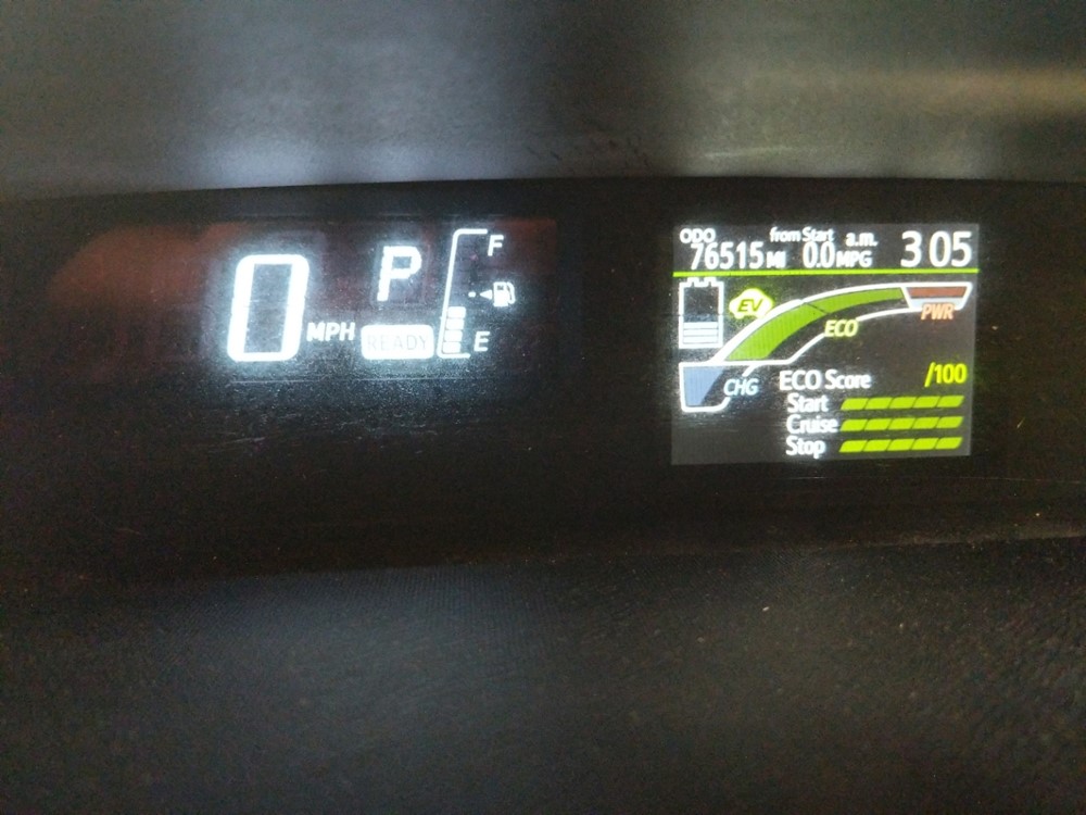 2016 Toyota Prius - Odometer Close Up