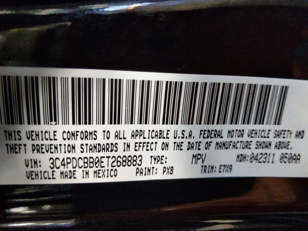 2014 Dodge Journey - VIN Plate