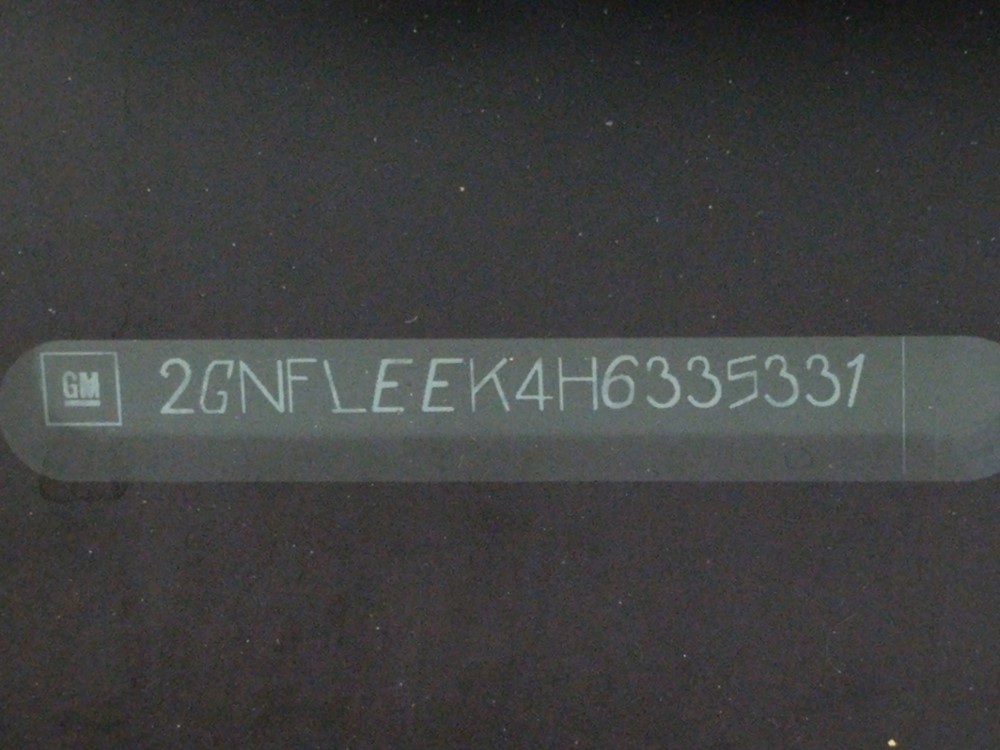 2017 Chevrolet Equinox - VIN Plate