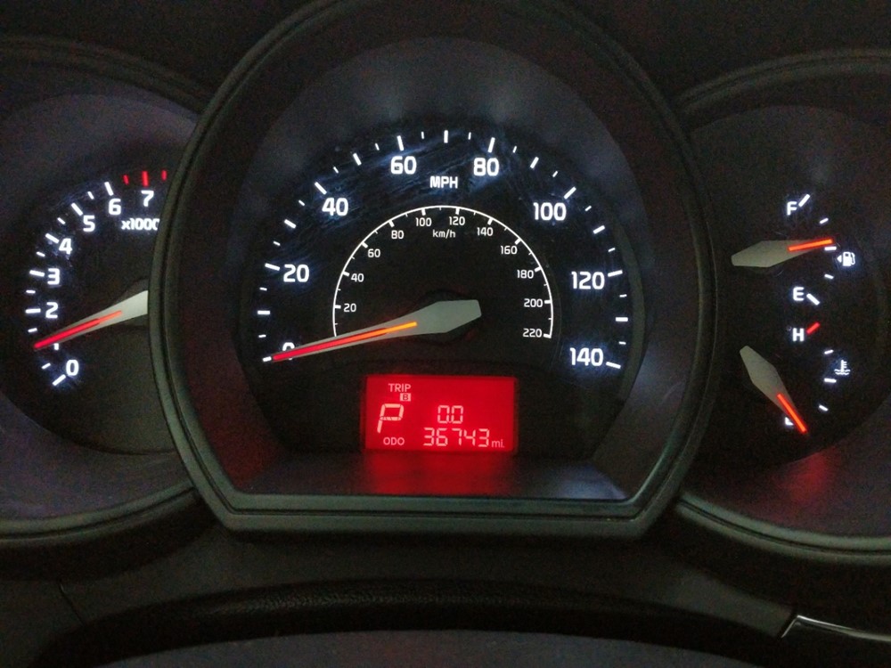 2016 Kia Rio - Odometer Close Up