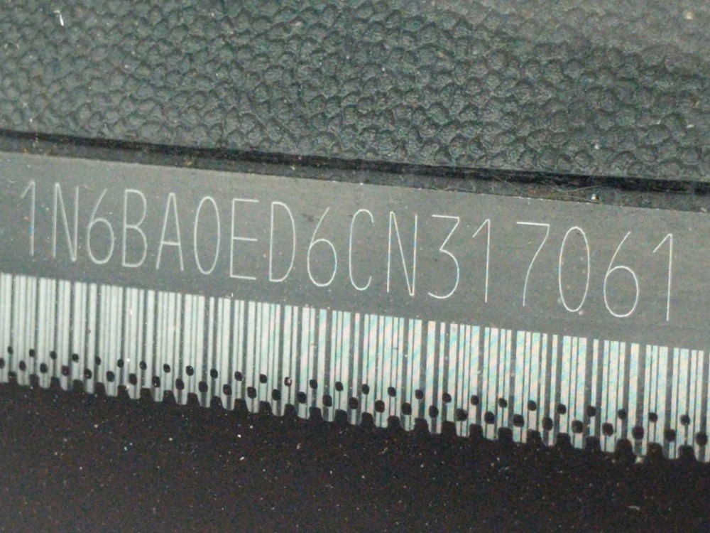 2012 Nissan Titan - VIN Plate