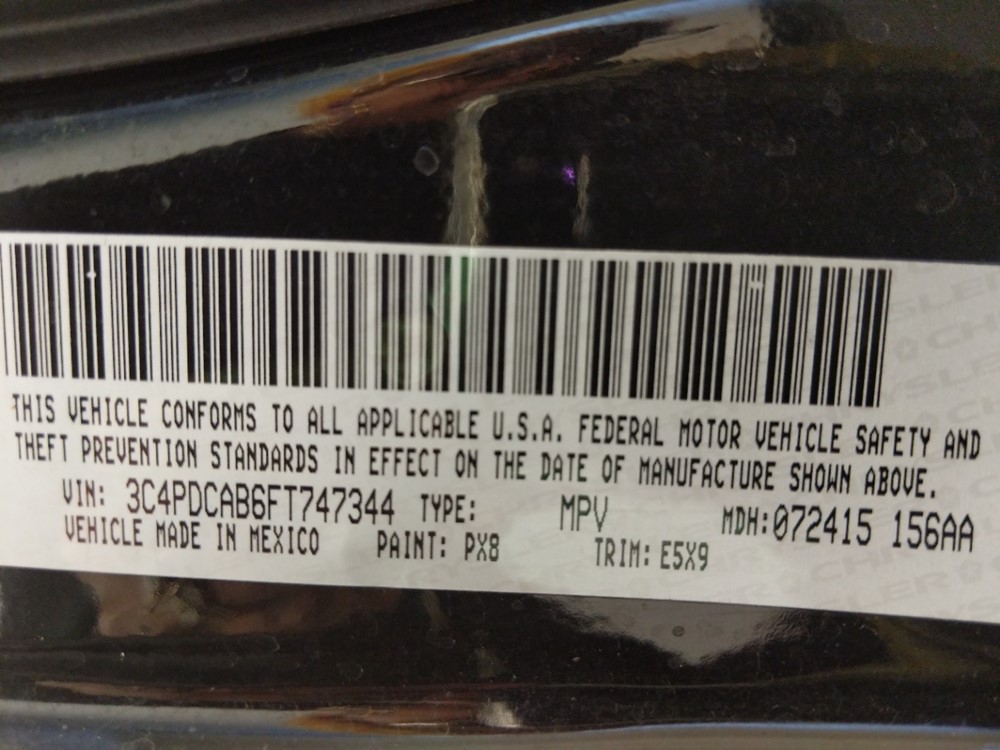 2015 Dodge Journey - VIN Plate