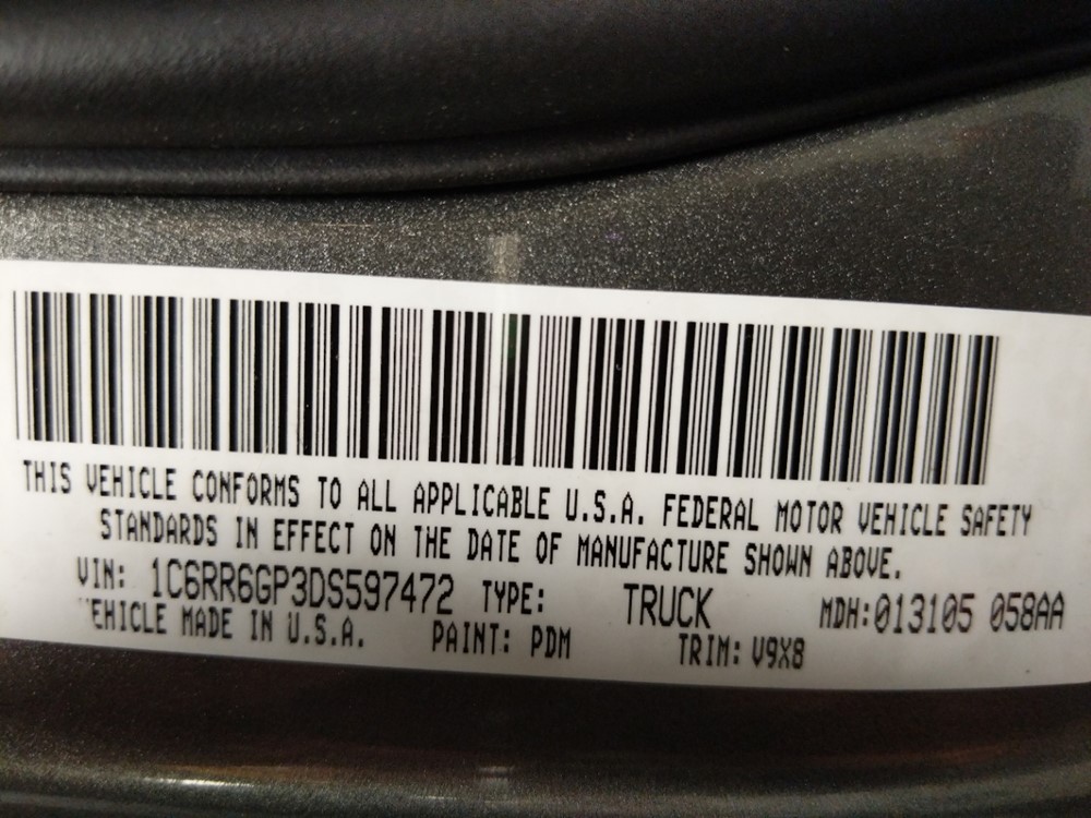 2013 Dodge Ram 1500 - VIN Plate