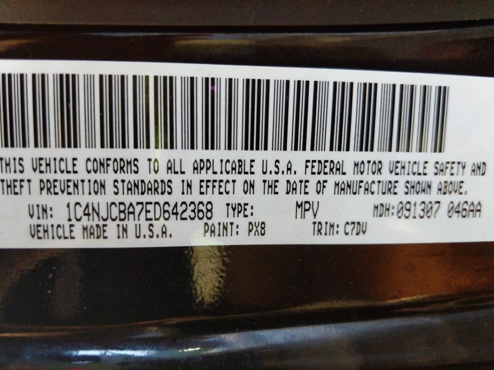 2014 Jeep Compass - VIN Plate