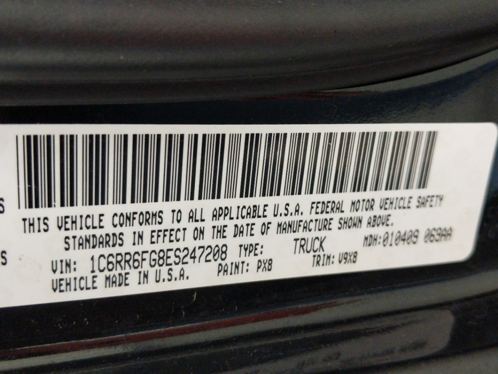 2014 Dodge Ram 1500 - VIN Plate