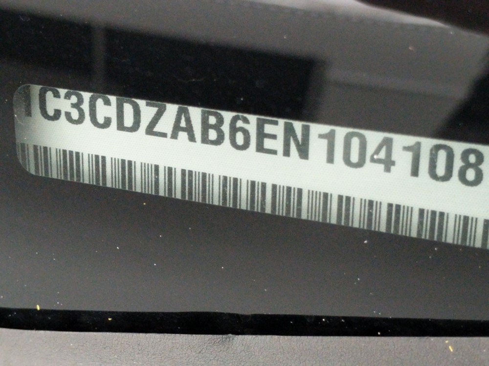 2014 Dodge Avenger - VIN Plate