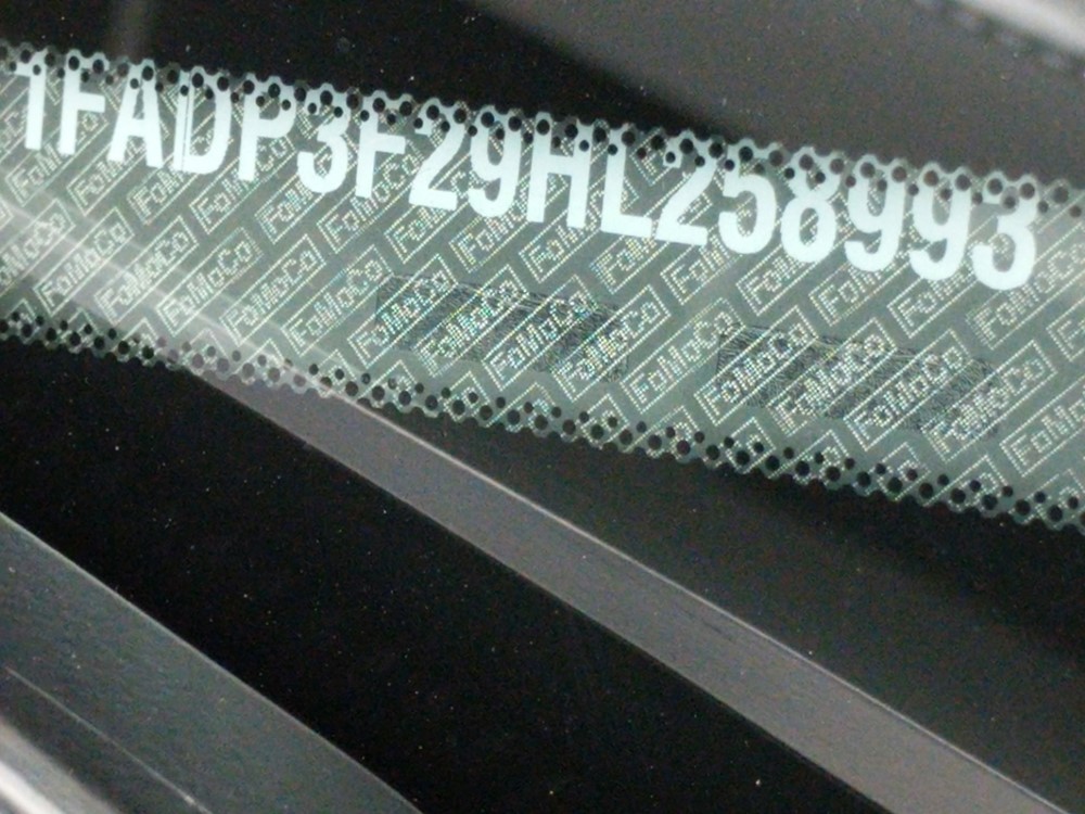 2017 Ford Focus - VIN Plate