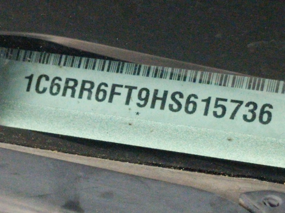 2017 Dodge Ram 1500 - VIN Plate