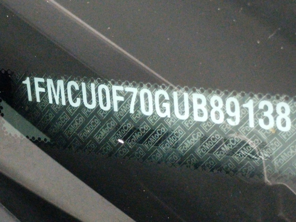 2016 Ford Escape - VIN Plate