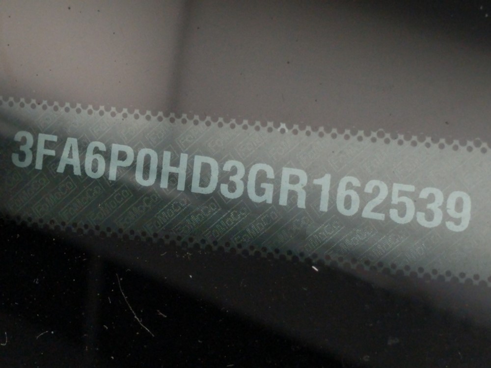 2016 Ford Fusion - VIN Plate
