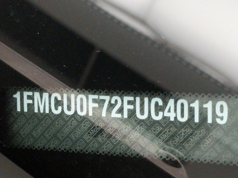 2015 Ford Escape - VIN Plate